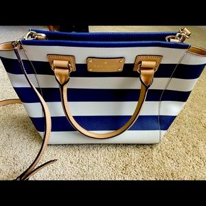 Kate Spade Navy Striped Medium Satchel